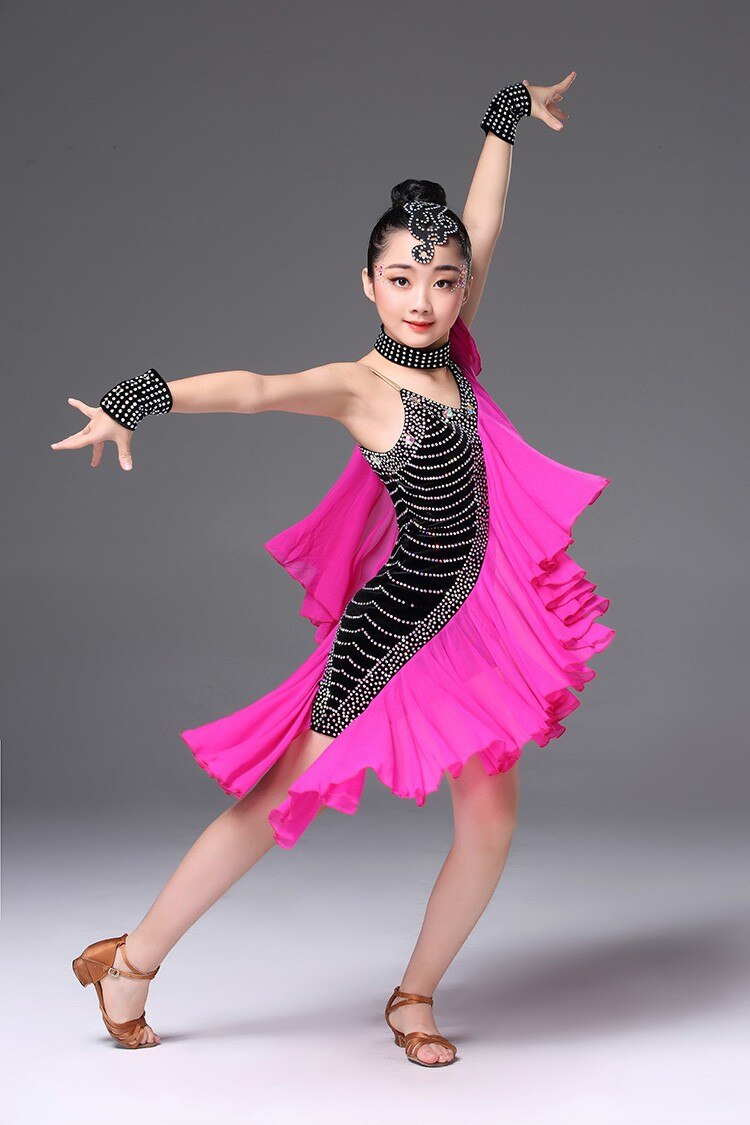 子供国際規格社交ダンスドレス用女の子ラテンダンス競技ドレスチャチャワルツダンス衣装 | 社交ダンスアウトレット