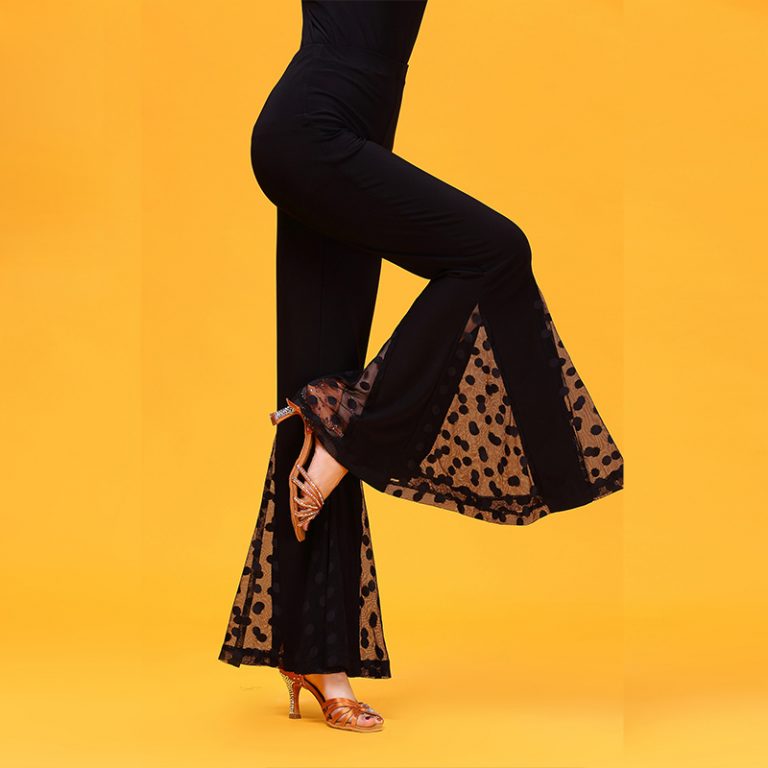 新スタイルラテンダンスパンツ女性のための黒の練習女性社交チャチャルンバサンバジャイブ衣装 ZH1453 | 社交ダンスアウトレット