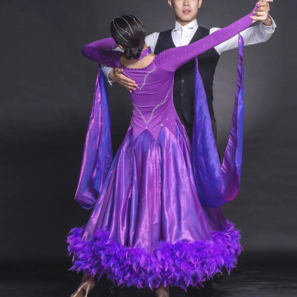 【未使用タグ付き 日本製 社交ダンス衣装】グラデーション サンヨシムラ ドレス 美品 日本製社交ダンス衣装】淡いピンク系×装飾 サンヨシムラ ドレス